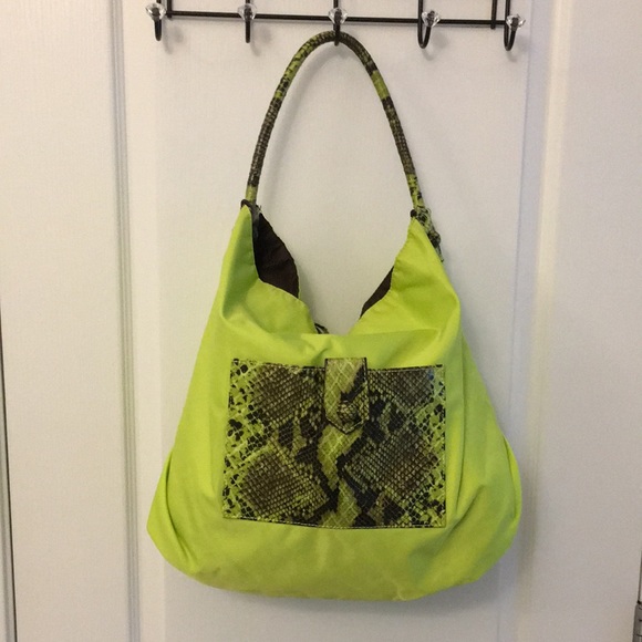 Carlos Falchi Handbags - Reversible Falchi Green and Brown Bag